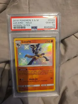 2019 Pokemon Lucario - Holo Hidden Fates SV22/SV94 Gem Mint PSA 10 - Image 1