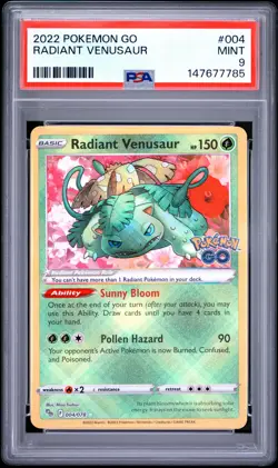2022 POKEMON GO #004 RADIANT VENUSAUR PSA 9 - Image 1