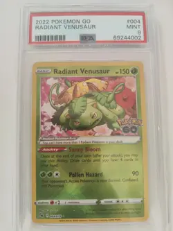 RADIANT VENUSAUR PSA 9 2022 POKEMON SWORD & SHIELD GO #004/078 GEM - Image 1