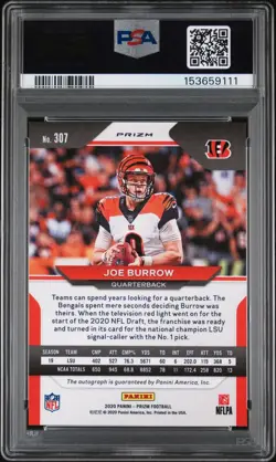 🔥2020 Prizm Joe Burrow Neon Green Pulsar Auto (RC) #307 PSA 9 Auto 10 – Bengals - Image 2