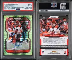 🔥2020 Prizm Joe Burrow Neon Green Pulsar Auto (RC) #307 PSA 9 Auto 10 – Bengals - Image 3
