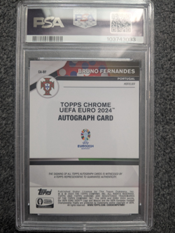 2024 TOPPS CHROME UEFA EURO SAPPHIRE BRUNO FERNANDES AUTOGRAPH BLACK#D/10 PSA 9 - Image 2