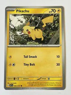 Pikachu Basic ( Red Cheeks ) #055 / 217 Pokemon Card RARE near MINT 💎 - Image 1