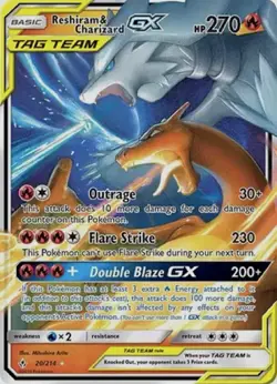 Pokemon TCG Reshiram & Charizard GX TAG TEAM 20/214 Unbroken Bonds Holo 270 HP - Image 1