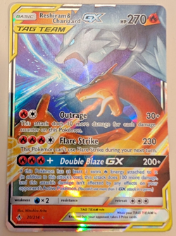 Pokemon 2019 Reshiram & Charizard GX TAG TEAM 20/214 Unbroken Bonds Holo NM - Image 2