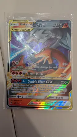 Pokemon 2019 Reshiram & Charizard GX TAG TEAM 20/214 Unbroken Bonds Holo NM - Image 3