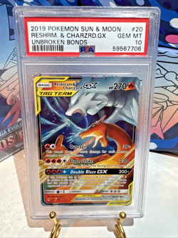 Reshiram & Charizard GX 20/214 Holo Tag Team Sun & Moon Unbroken Bonds PSA 10 - Image 2