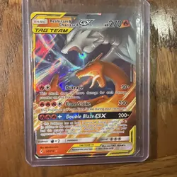 💥 Reshiram & Charizard GX 20/214 Sun And Moon Unbroken Bonds Tag Team Holo 2019 - Image 1