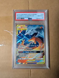 Reshiram & Charizard GX 20/214 Holo Tag Team Sun & Moon Unbroken Bonds PSA 10 - Image 3