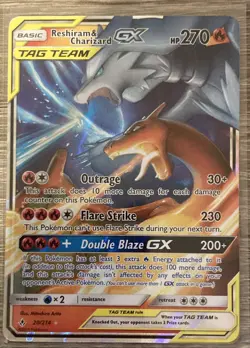 Reshiram & Charizard GX TAG TEAM GX Holo Ultra Rare Unbroken Bonds 20/214 - Image 1