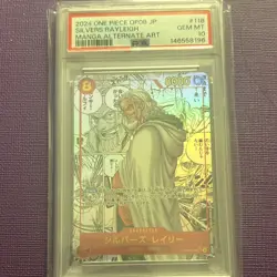 Bandai One Piece Silvers Rayleigh OP08-118 Manga Parallel Alt Art Foil PSA 10 - Image 1