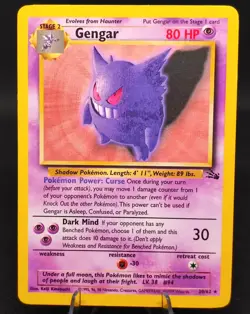 Pokemon TCG WOTC Gengar Fossil Set 20/62 Rare Unlimited English 1999 LP - Image 1