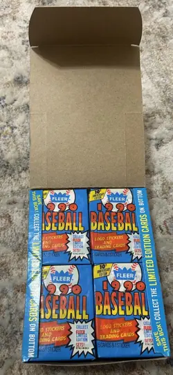 1990 ⚾ Fleer Baseball Card Box. 36 Factory Sealed Wax Packs. - Image 2