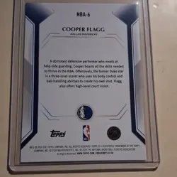 topps 2026 cooper flagg rookie #NBA-6 dallas mavericks basketball card - Image 2
