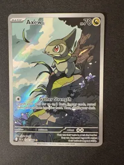 Pokemon TCG Axew Illustration Rare Card 145/086 S&V Black Bolt Nm - Image 1