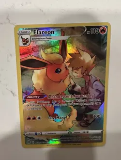 2022 Pokemon TCG Brilliant Stars Flareon TG01/TG30 Ultra Rare Holo Full Art - Image 3