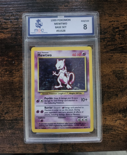 1999 Pokemon TCG Base Set Mewtwo Holo Rare 10/102 WOTC MGC 8 English - Image 1