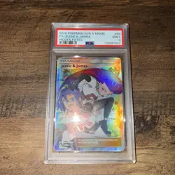 2019 POKEMON SUN & MOON HIDDEN FATES #68 FULL ART/JESSIE & JAMES PSA 9 - Image 1