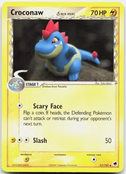 Croconaw 27/101 Uncommon Dragon Frontiers Pokemon Lightly Played - Image 1