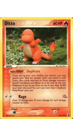 Pokemon TCG EX Delta Species Ditto (Charmander) NM 37/113 Yuka Morii - Image 1