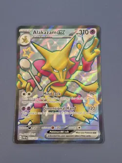 Pokemon Alakazam ex SV: Paldean Fates Shiny Ultra Rare Full Art Holo 215/091 - Image 1