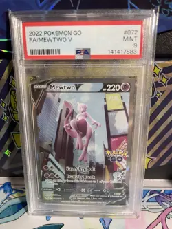 2022 POKEMON GO MEWTWO V 072/078 Alternate Full Art PSA 9 - Image 1