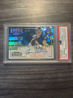 2016 Panini Contenders Cracked Ice Auto POP 1 Carson Wentz #/24 PSA 10 Auto 10 - Image 1