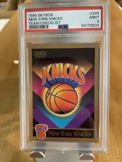 1990 Skybox New York Knicks Team Checklist #345 PSA 9 MINT 💎💎💎 - Image 1