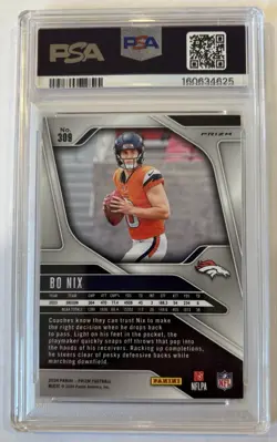Panini 2024 Prizm Rookies Bo Nix #309 Broncos Silver Prizm RC PSA 9 - Image 2