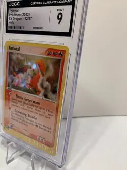 CGC 9 MINT Torkoal 2003 EX Dragon 12/97 Holo DOUBLE SWIRL Pokemon Card - Image 5
