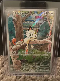 Near Mint! 2025 Pokemon Phantasmal Flames Meowth Illustration Rare #106/094 - Image 1