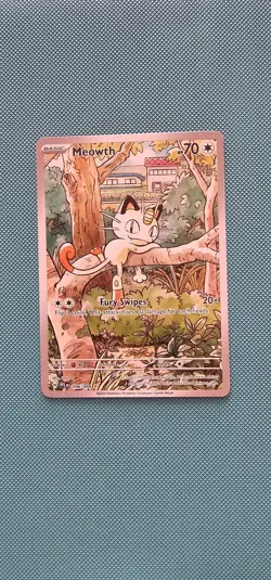 Meowth 106/094 Illustration Rare Phantasmal Flames Pokemon Holo Near Mint - Image 1