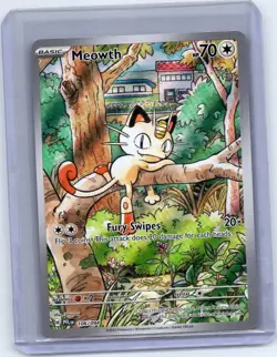 Meowth 106/094 Illustration Rare Phantasmal Flames Pokemon Near Mint - Image 1