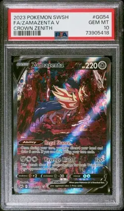 PSA 10 Zamazenta V GG54/GG70 Crown Zenith Galarian Gallery Pokemon - Image 1