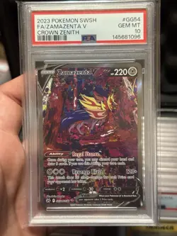 2023 POKEMON SWORD & SHIELD CROWN ZENITH #GG54 FULL ART/ZAMAZENTA V PSA 10 - Image 1