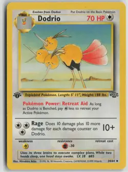 Dodrio 34/64 Uncommon Jungle Pokemon 1st Edition Near Mint - Image 1