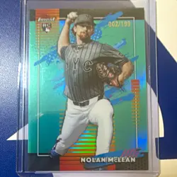 Topps Finest Nolan McLean New York Mets Rookie Card 002/199 Serial Numbered - Image 1