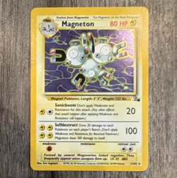 Wizards Pokemon TCG Magneton Fossil 11/62 Holo Rare English Unlimited 80HP 1999 - Image 1