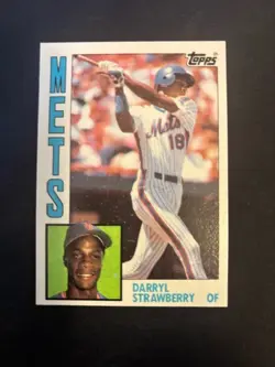1984 Topps Darryl Strawberry #182 New York Mets Baseball Card Rookie - Image 1