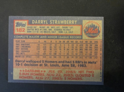 1984 Topps Darryl Strawberry #182 New York Mets Baseball Card Rookie - Image 2
