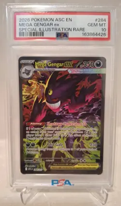 PSA 10 Mega Gengar EX 284/217 Ascended Heroes Special Illustration Rare POKEMON - Image 1