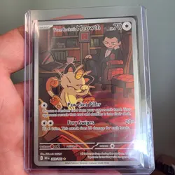 Pokemon Team Rocket’s Meowth IR 203/182 Illustration Rare NM Destined Rivals - Image 1