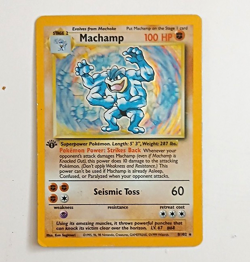 Pokemon TCG Machamp 8/102 Base Set Holo Rare 1999 WOTC English 100HP Unlimited - Image 1