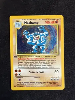 Pokemon TCG Base Set (Unlimited) Machamp 8/102 Holo Rare MP - Image 1