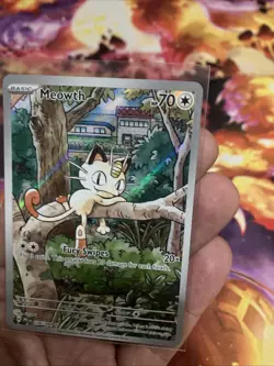 MEOWTH 106/094 - Illustration Rare - Phantasmal Flames - Pokemon Trading Card NM - Image 4