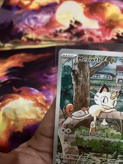 MEOWTH 106/094 - Illustration Rare - Phantasmal Flames - Pokemon Trading Card NM - Image 5