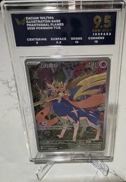 Zacian - 100/094 - Phantasmal Flames - Illustration Rare - NM - Pokemon TCG Card - Image 1
