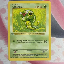 1999 Pokemon Base Set Caterpie #45/102 1st Edition Shadowless LP - Image 1