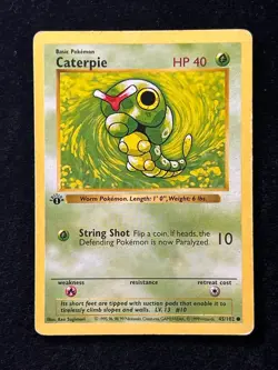 Caterpie 45/102 - 1st Edition Base Set Shadowless - LP - Pokemon 1999 - Image 1