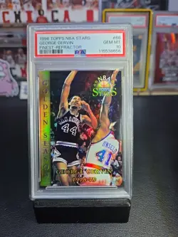 1996 Topps Stars George Gervin Golden Season Refractor #68 PSA 10 💎 Mint Pop 2 - Image 1